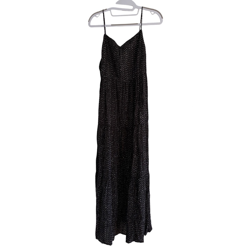 Stillwater NWT Tiered Maxi Dress Black Print Size S